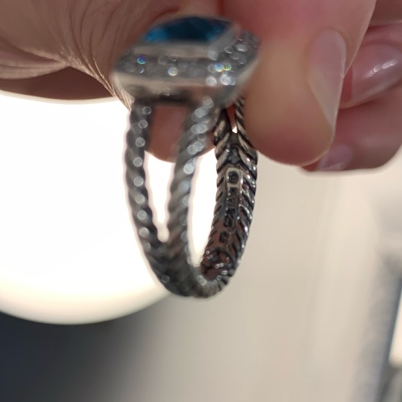 David Yurman Petite Albion size 7.5 BLUE TOPAZ - Picture 8 of 8